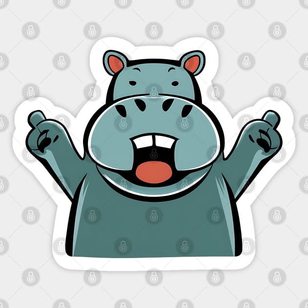 Hippo Sticker by NomiCrafts